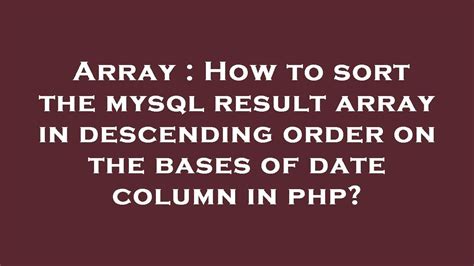php mysql result to array|mysql .